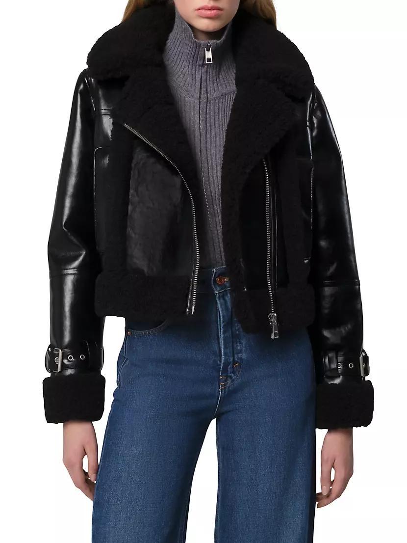 Jay Shiny Faux-Leather Jacket Product Image