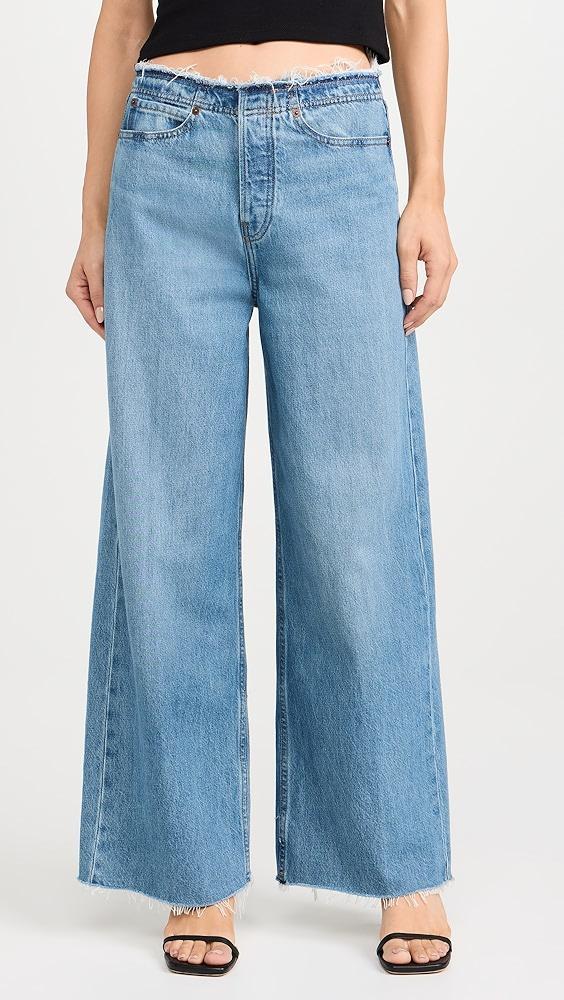 FRAME Le Low Baggy Wide Leg Cut Off Jeans | Shopbop Product Image