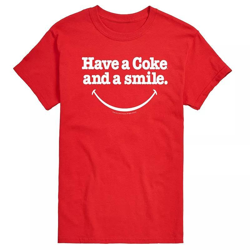 Mens Coke Smile Graphic Tee Grey Red Product Image