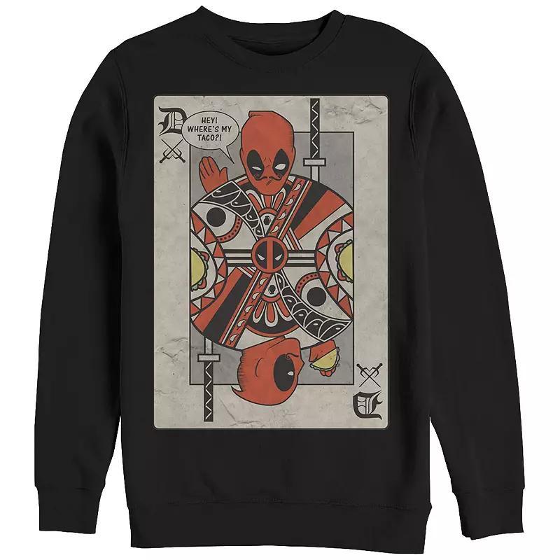 Mens Marvel Deadpool Playing Card Graphic Fleece Product Image