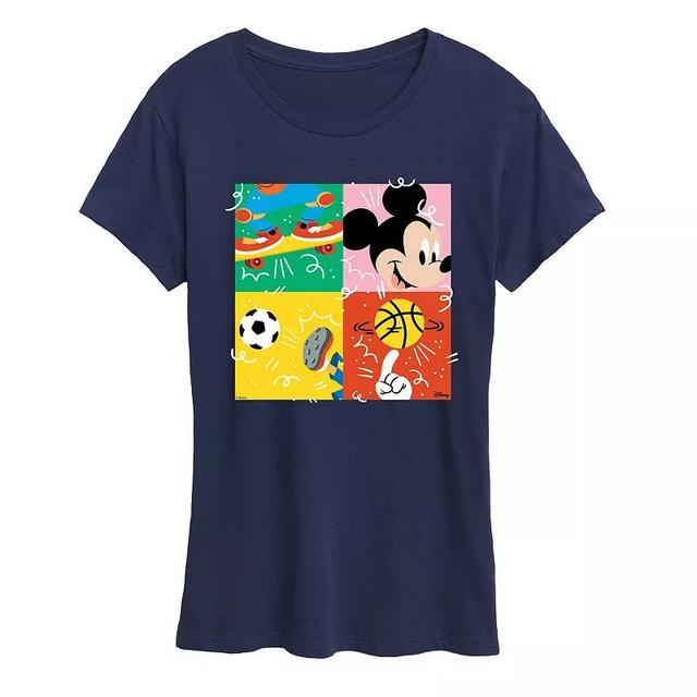 Disneys Mickey Mouse Womens Sports Grid Graphic Tee Product Image