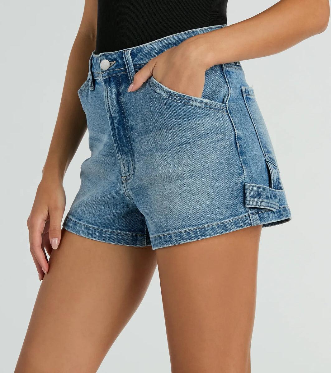 Next Chapter High-Rise Carpenter Denim Shorts Product Image