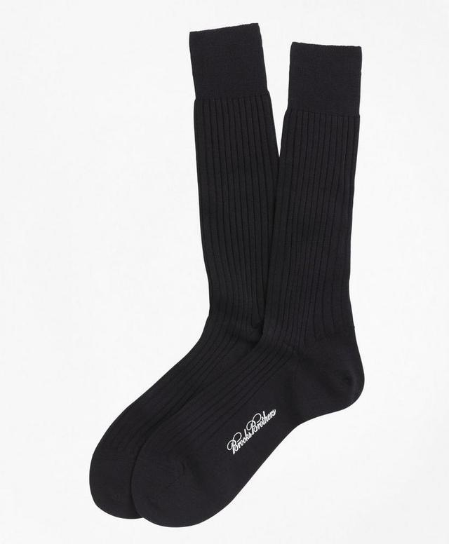 Merino Wool Ribbed Crew Socks Product Image