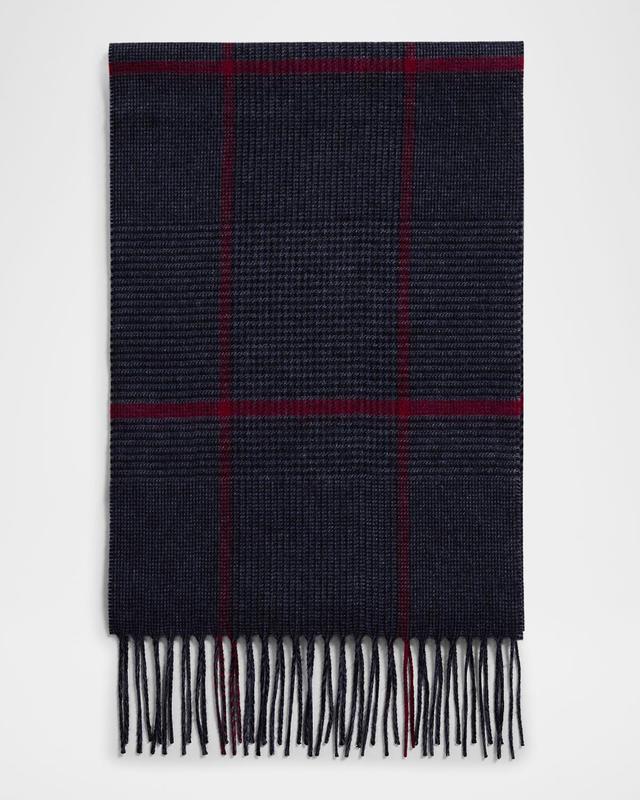 Men's Silk-Cashmere Check Scarf Product Image