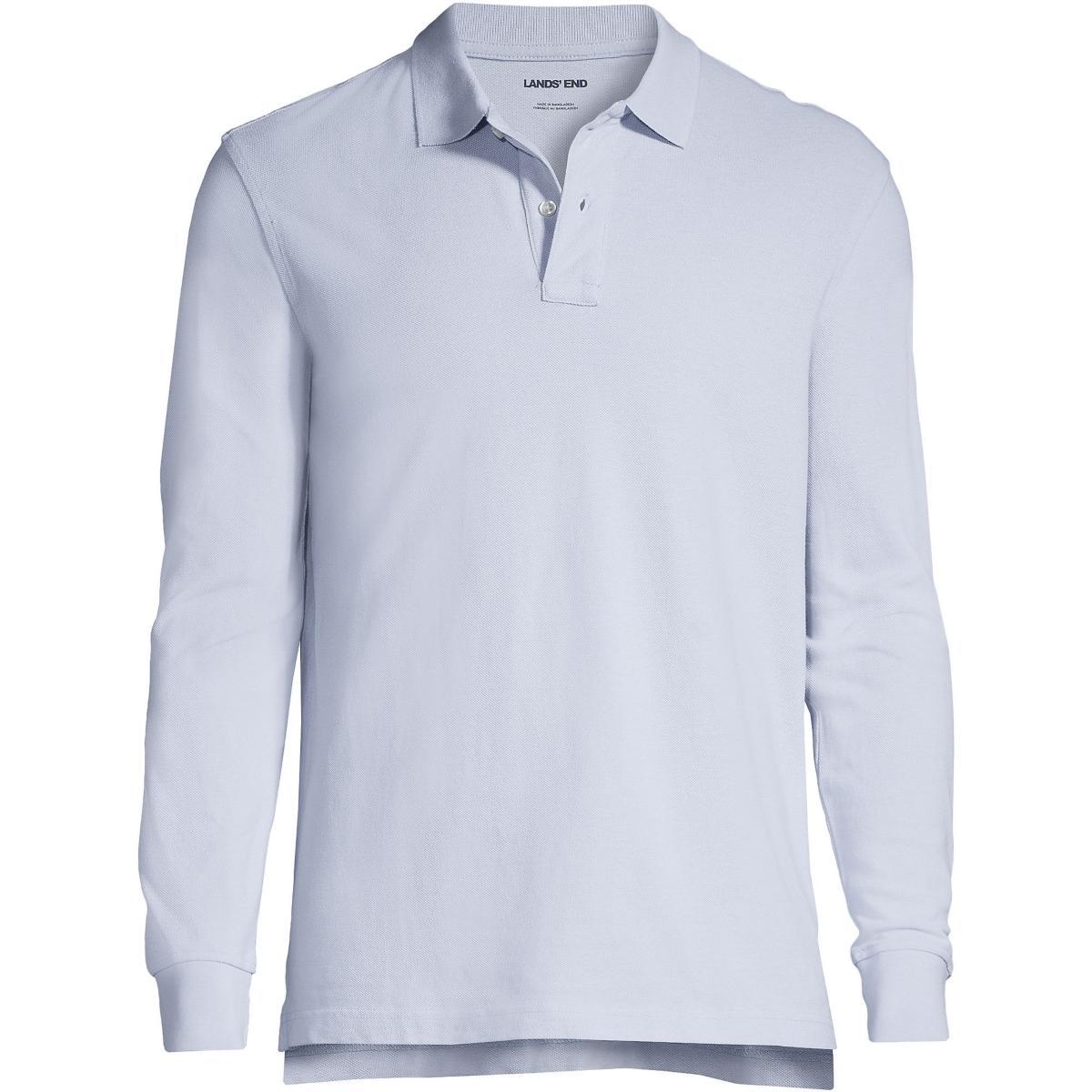 Mens Lands End Long Sleeve Mesh Polo Shirt Product Image