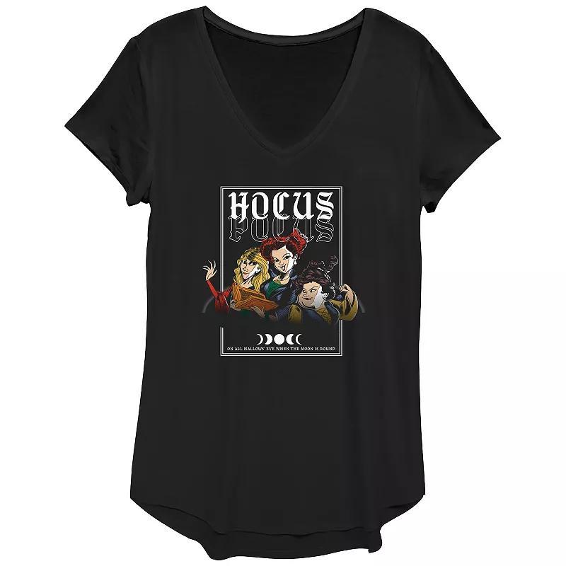 Womens Disney Hocus Pocus Sanderson Sisters Round Moon Box Graphic Tee, Girls Product Image