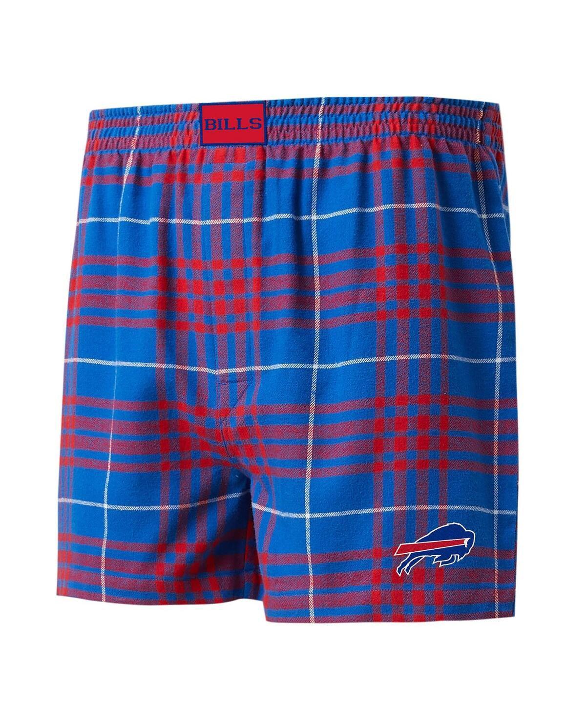 Mens Concepts Sport Royal/Red Buffalo Bills Concord Flannel Boxers Product Image