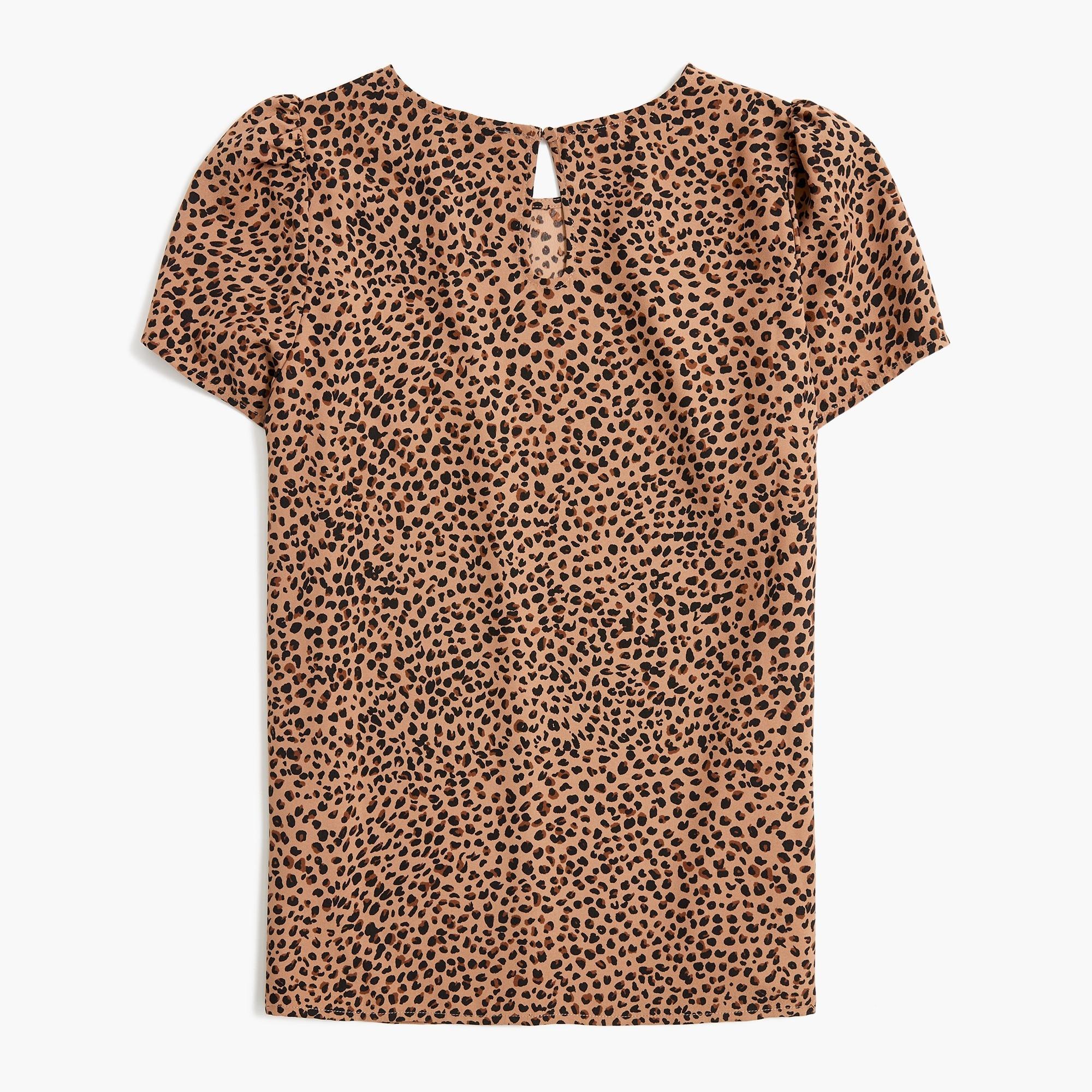 Printed short-sleeve crepe top Product Image