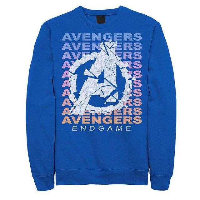 Mens Marvel Avengers: Endgame Gradient Logo Shatter Sweatshirt Med Blue Product Image