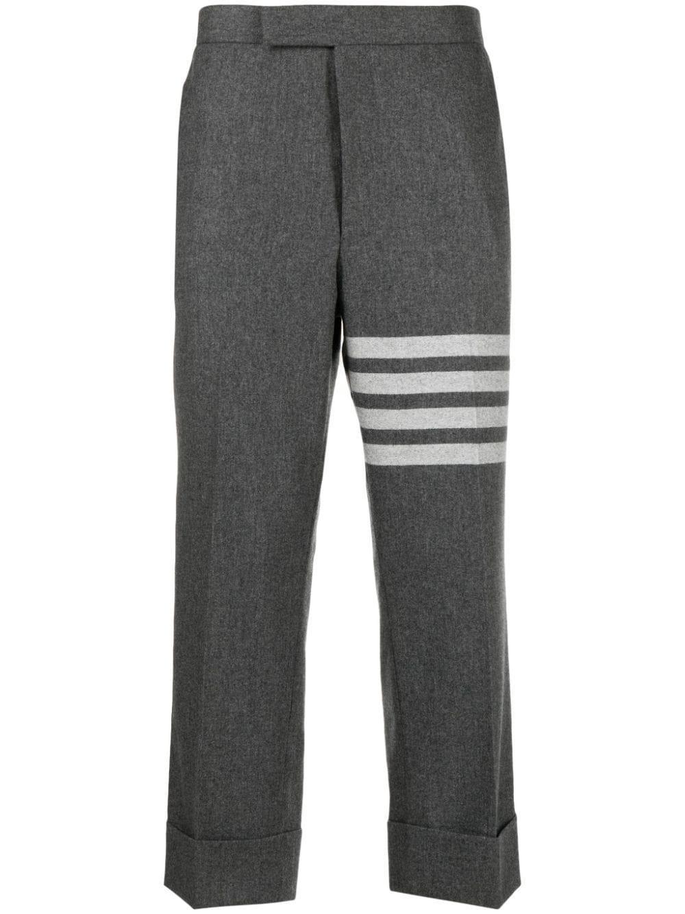 Low-rise Drop-crotch Tailored Trousers In Grey Product Image