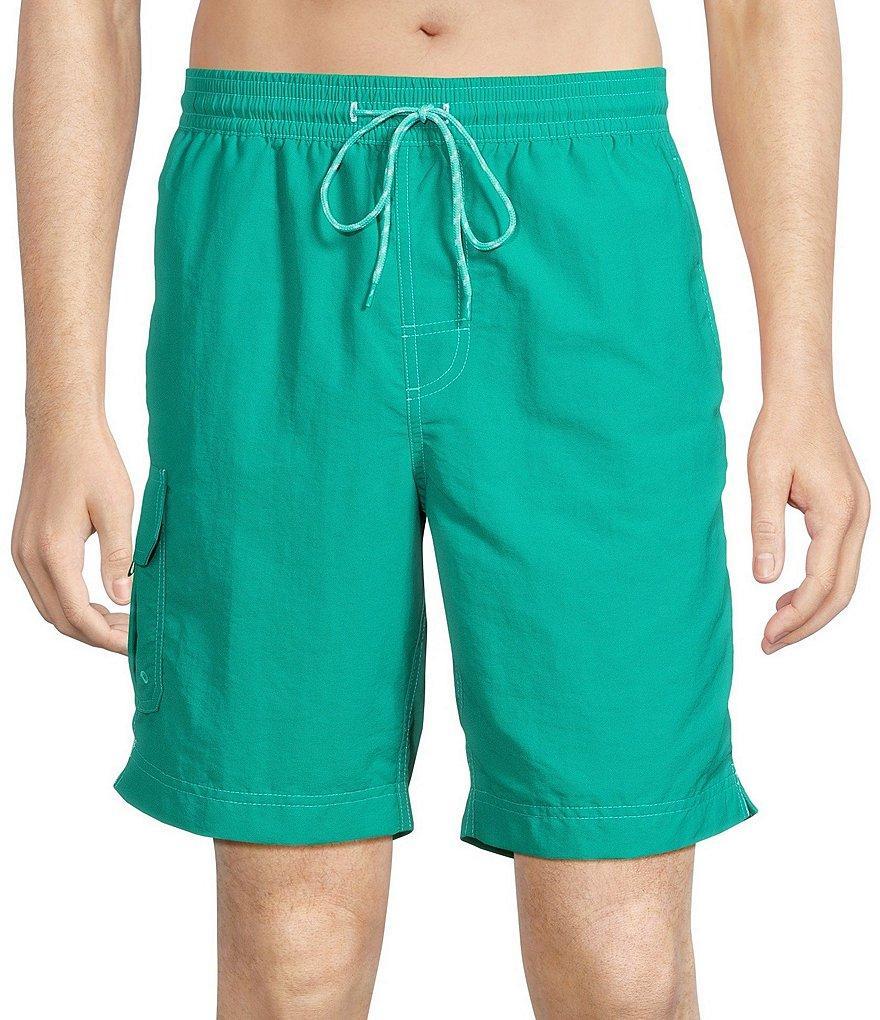 Roundtree & Yorke Boardwalk Cargo Solid 9#double; Inseam Swim Trunks Product Image