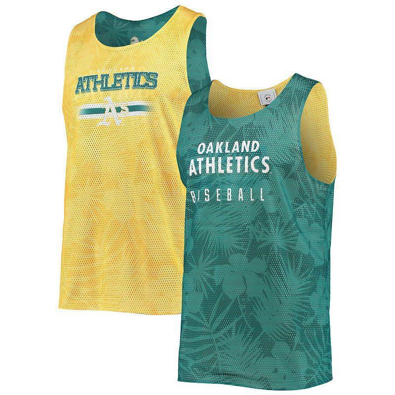 Mens FOCO Green/Gold Oakland Athletics Floral Reversible Mesh Tank Top Product Image