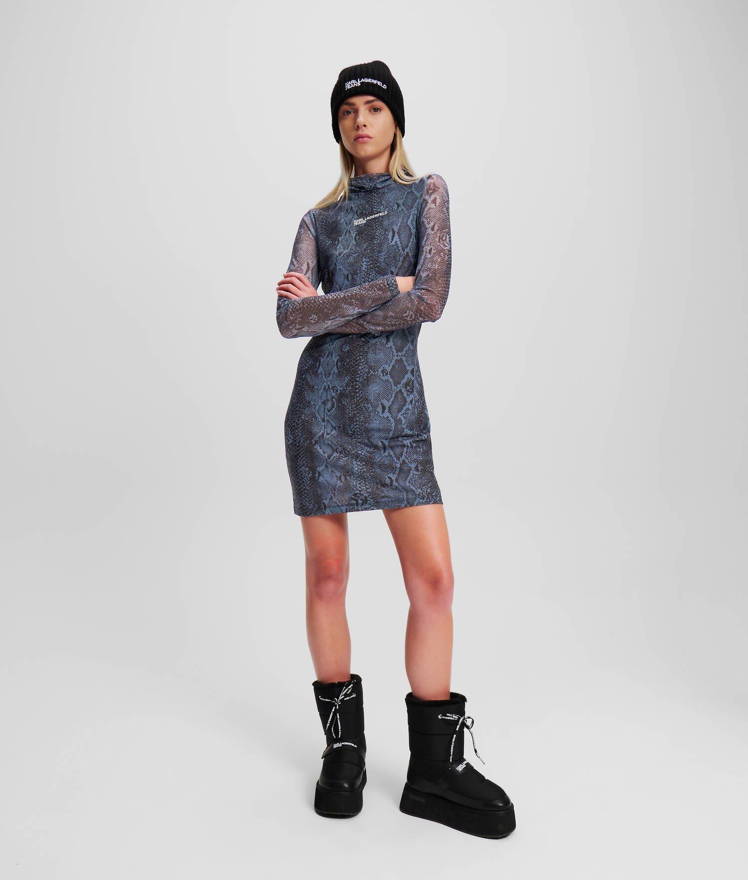 KLJ SNAKE-PRINT MESH DRESS Product Image