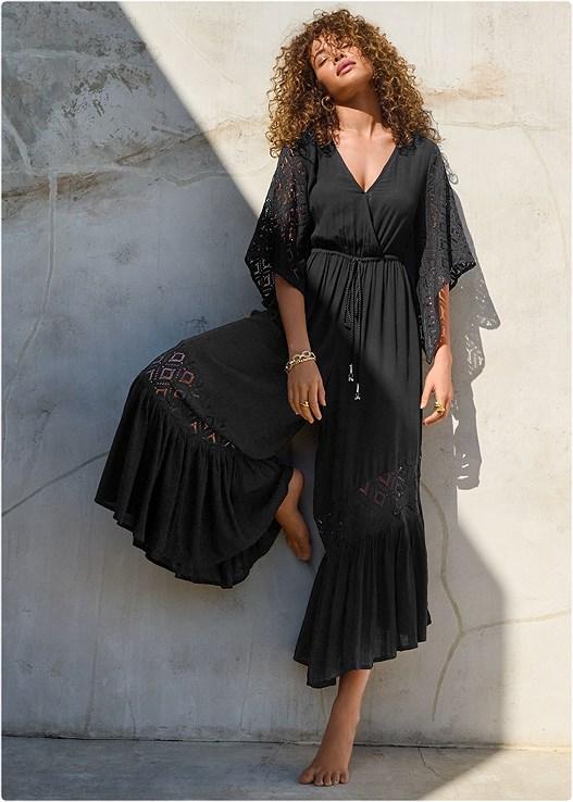 Wide Leg Lace Trim Jumpsuit Product Image