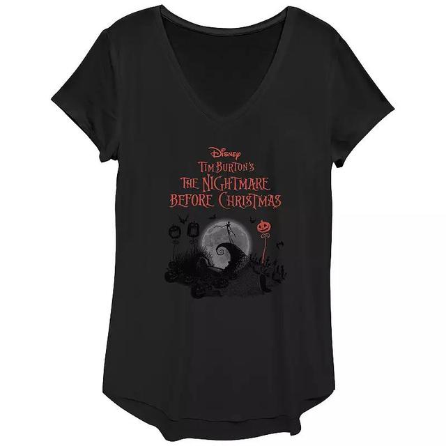 Disneys The Nightmare Before Christmas Halloween Title Logo Womens Graphic Tee Product Image