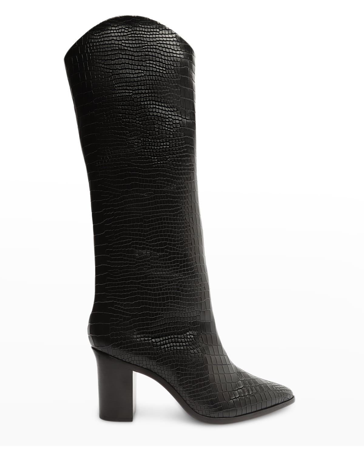 Womens Analeah Snake-Embossed Leather Tall Boots Product Image