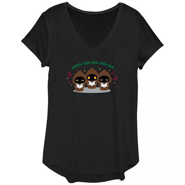 Womens Star Wars Jawa Christmas Carolers Graphic Tee Product Image