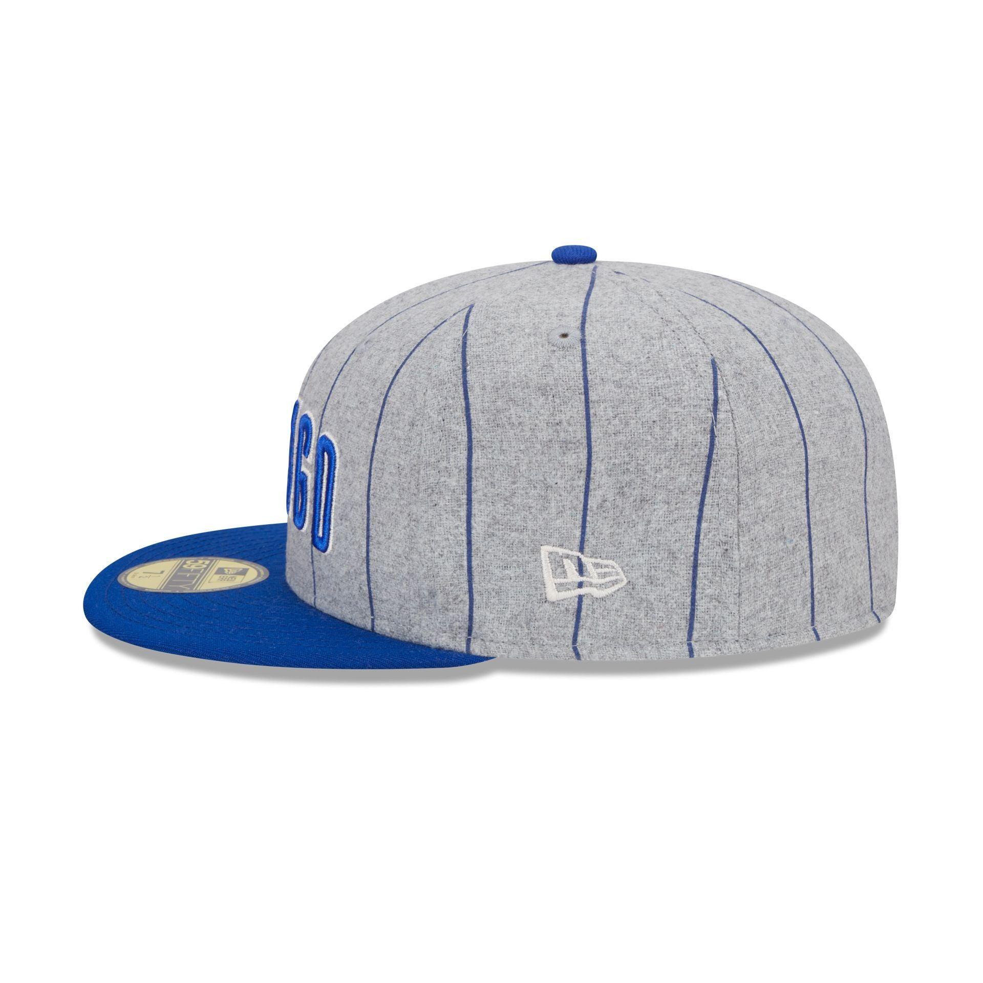 Chicago Cubs Heather Pinstripe 59FIFTY Fitted Hat Male Product Image