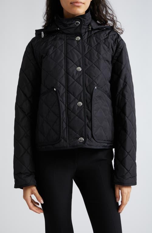 Womens Diamond-Quilted Nylon Cropped Jacket Product Image