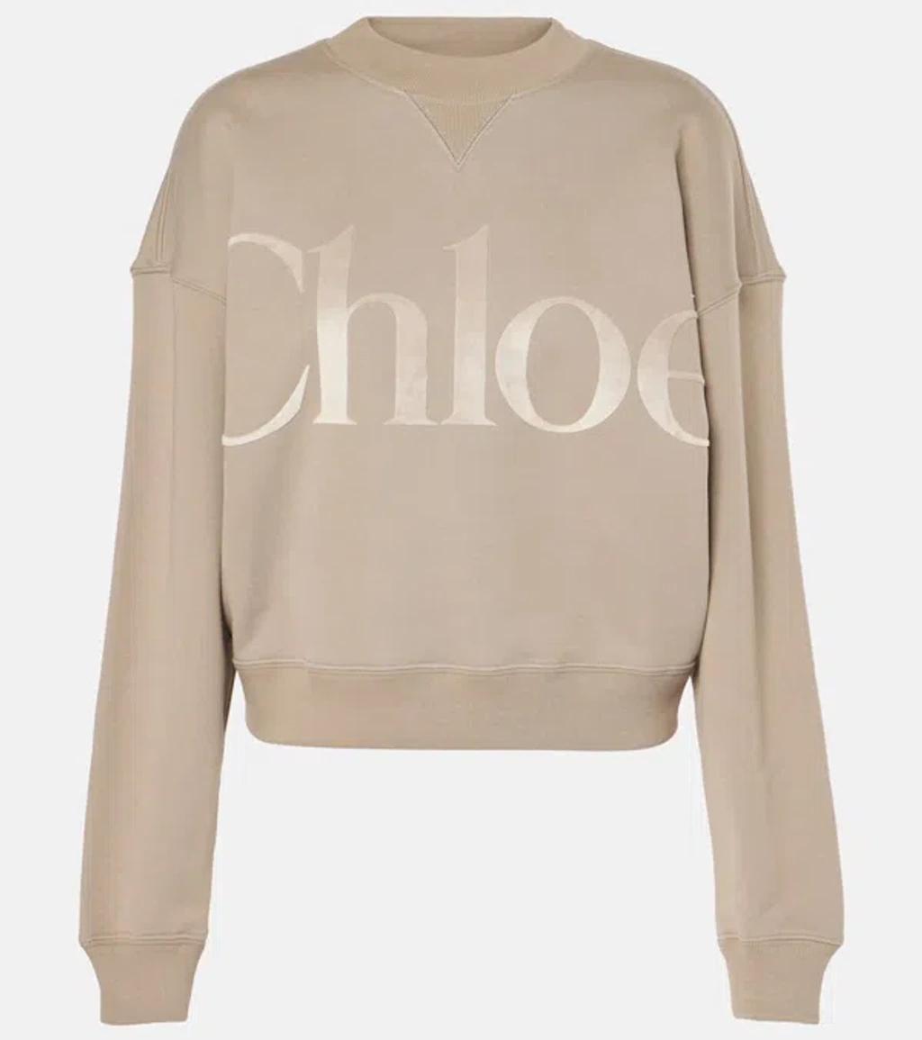 CHLOÉ Generous Sweater In Cotton Fleece In Grey product image