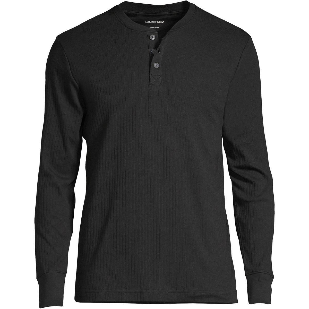 Mens Lands End Ribbed Pajama Sleep Henley Product Image