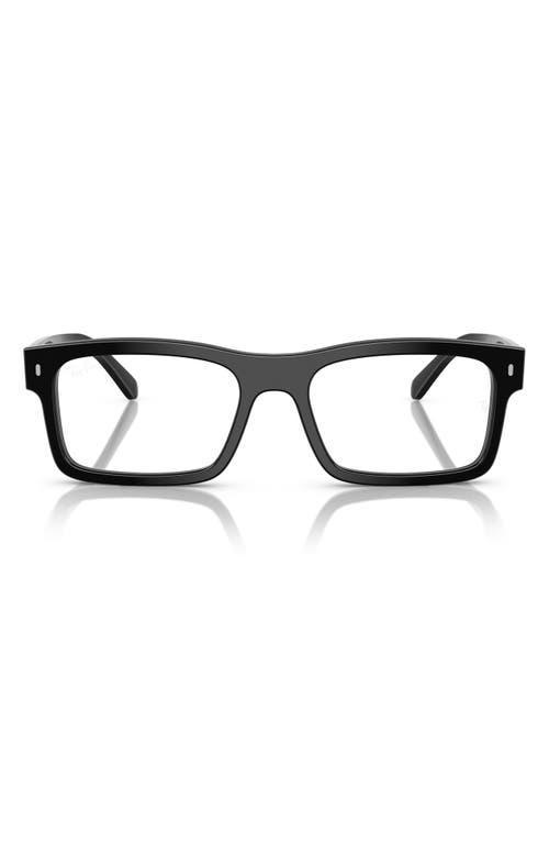 RAY BAN Ray-ban 56mm Rectangular Optical Glasses In Black Product Image