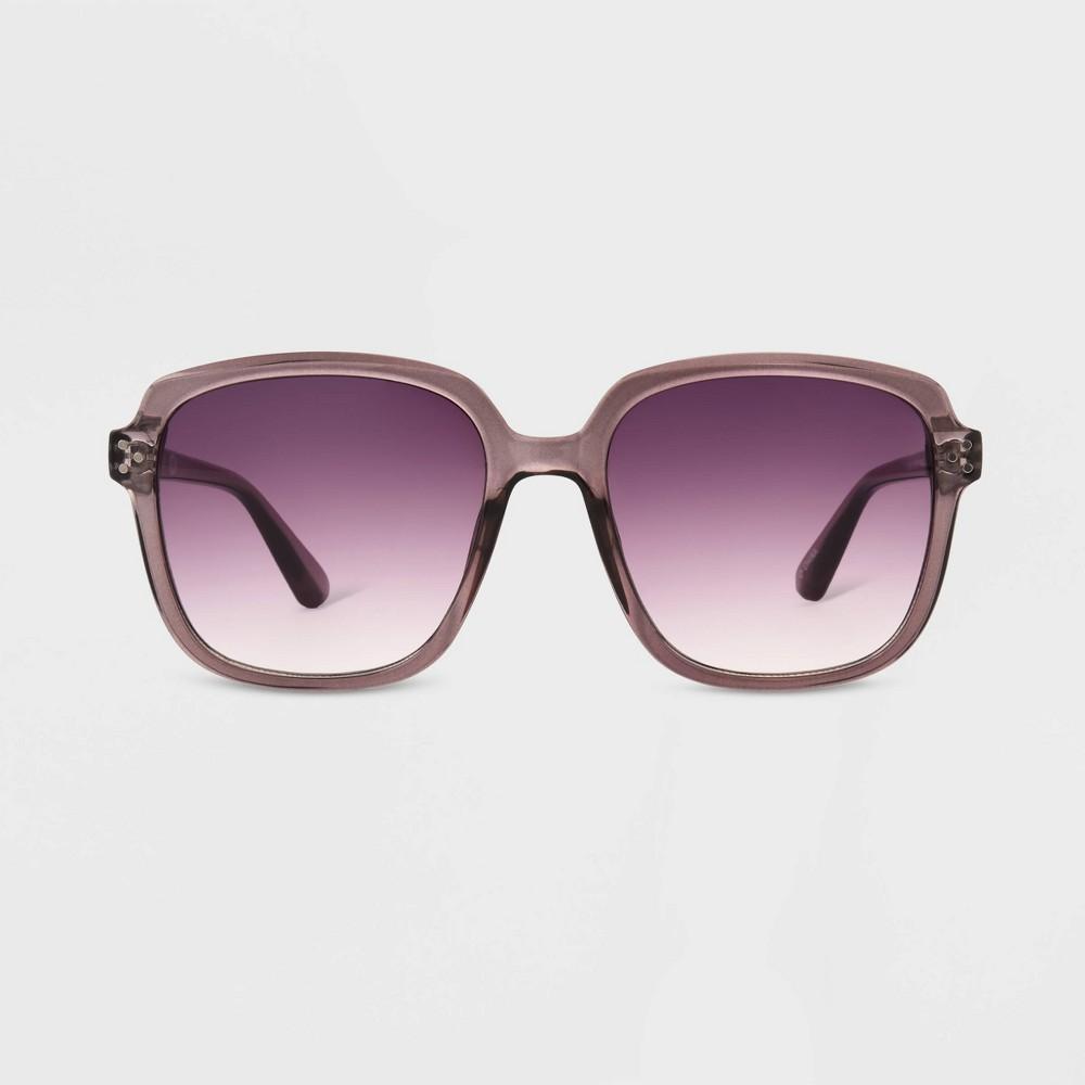Womens Shiny Plastic Square Sunglasses- Universal Thread Purple Product Image