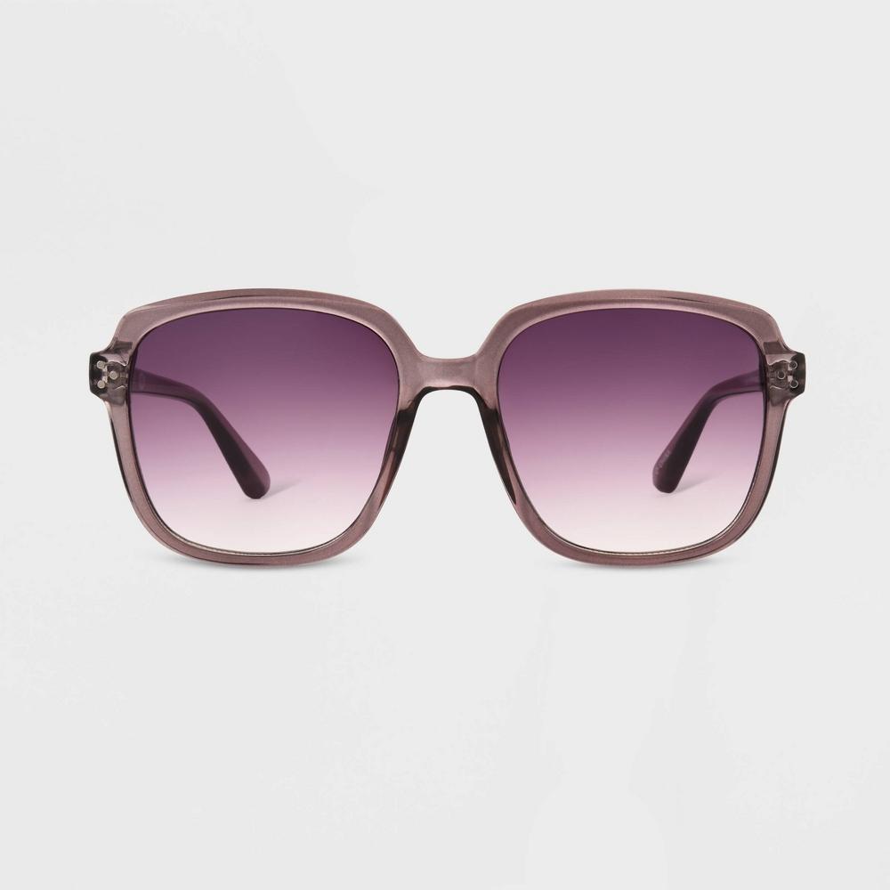 Womens Shiny Plastic Square Sunglasses- Universal Thread Purple Product Image