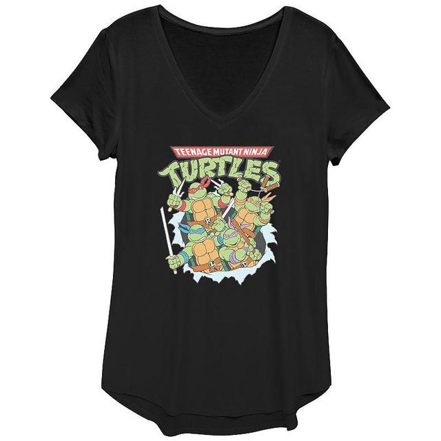 Womens Nickelodeon Teenage Mutant Ninja Turtles Classic Tear Graphic Tee, Girls Product Image