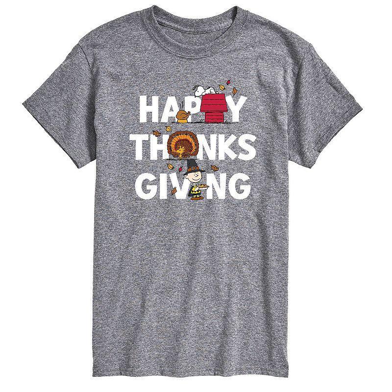 Mens Peanuts Happy Thanksgiving Tee Med Grey Product Image