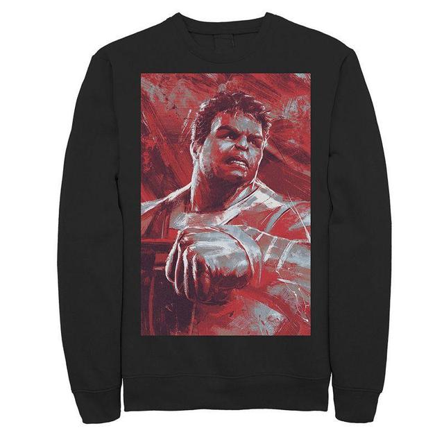 Mens Marvel Avengers Endgame Hulk Painting Graphic Fleece Pullover Black Product Image