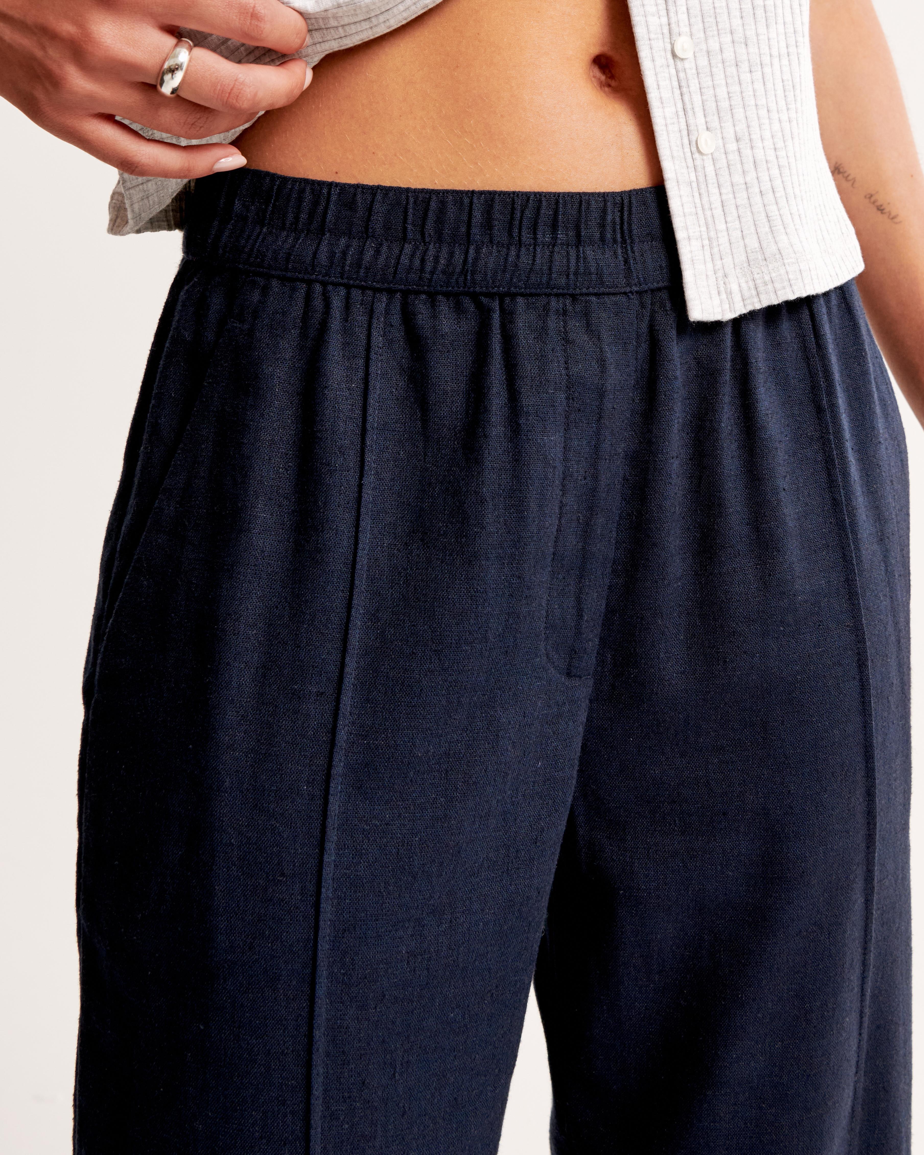 Straight Linen-Blend Pull-On Pant Product Image