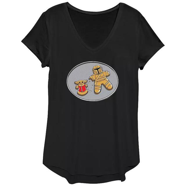 Womens Star Wars The Mandalorian Grogu Gingerbread Cookies Graphic Tee Product Image