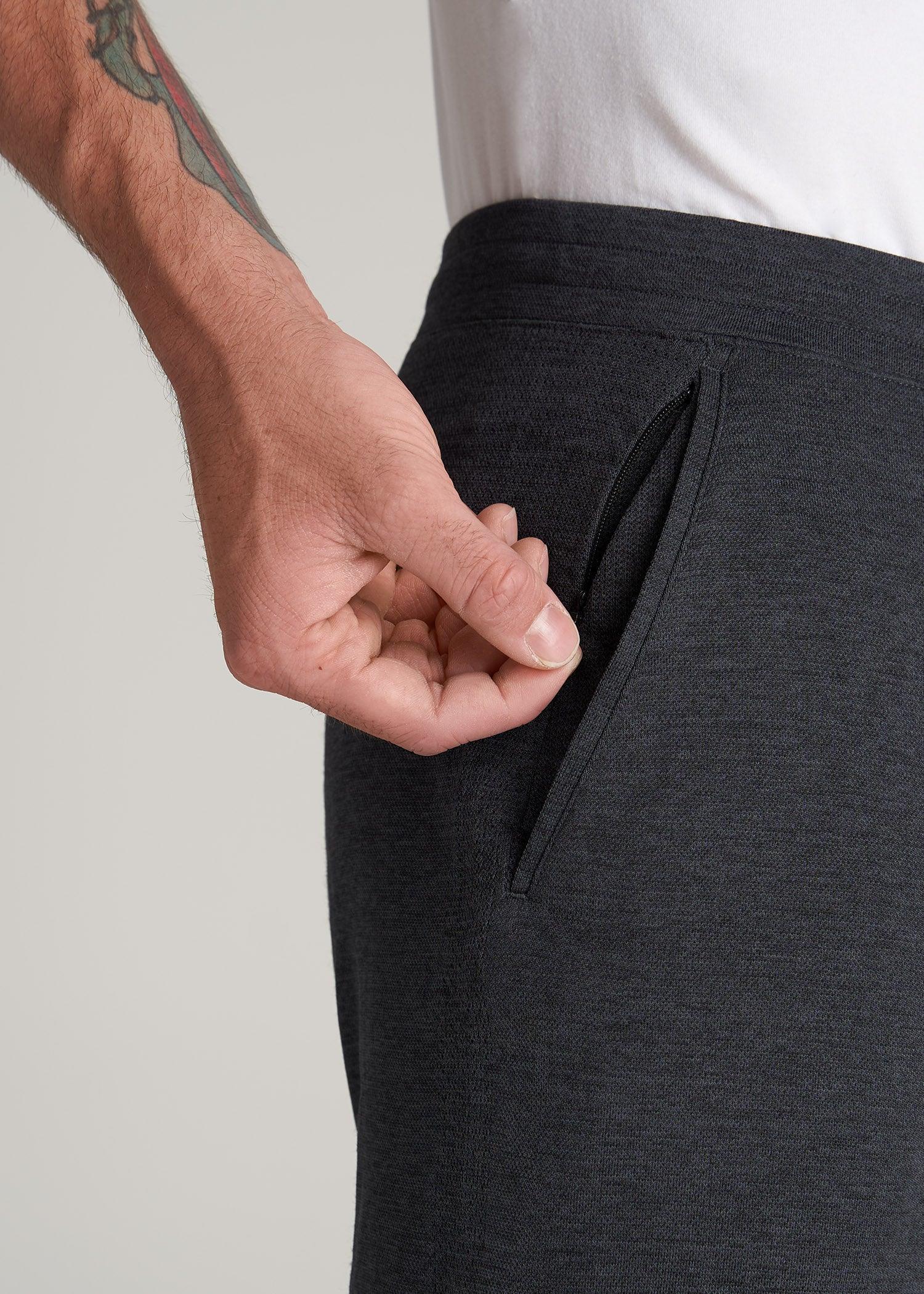 A.T. Performance Zip Bottom Pants for Tall Men in Charcoal Mix Male Product Image