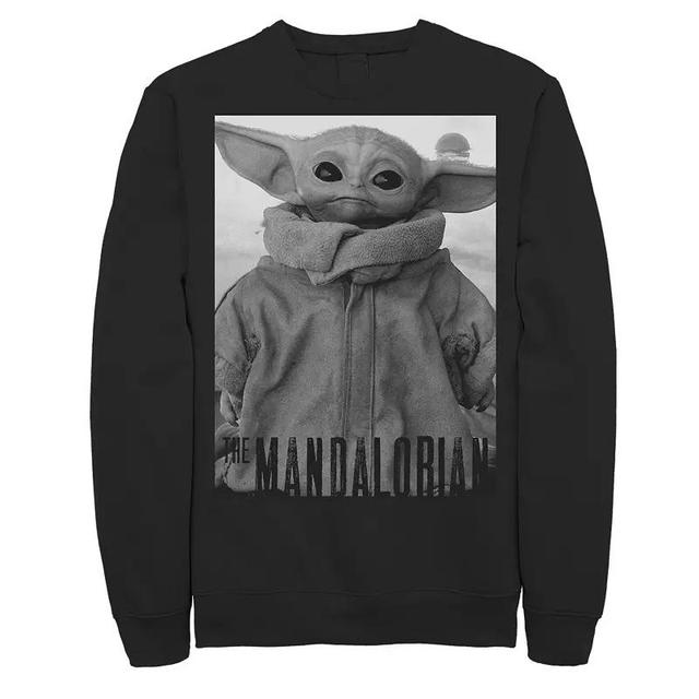 Mens Star Wars The Mandalorian The Child aka Baby Yoda Grey Scale Poster Sweatshirt Product Image