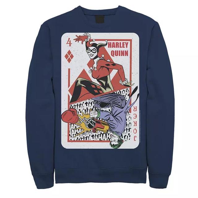 Mens DC Comics Harley Quinn Joker Playing Card Sweatshirt, Mens Product Image