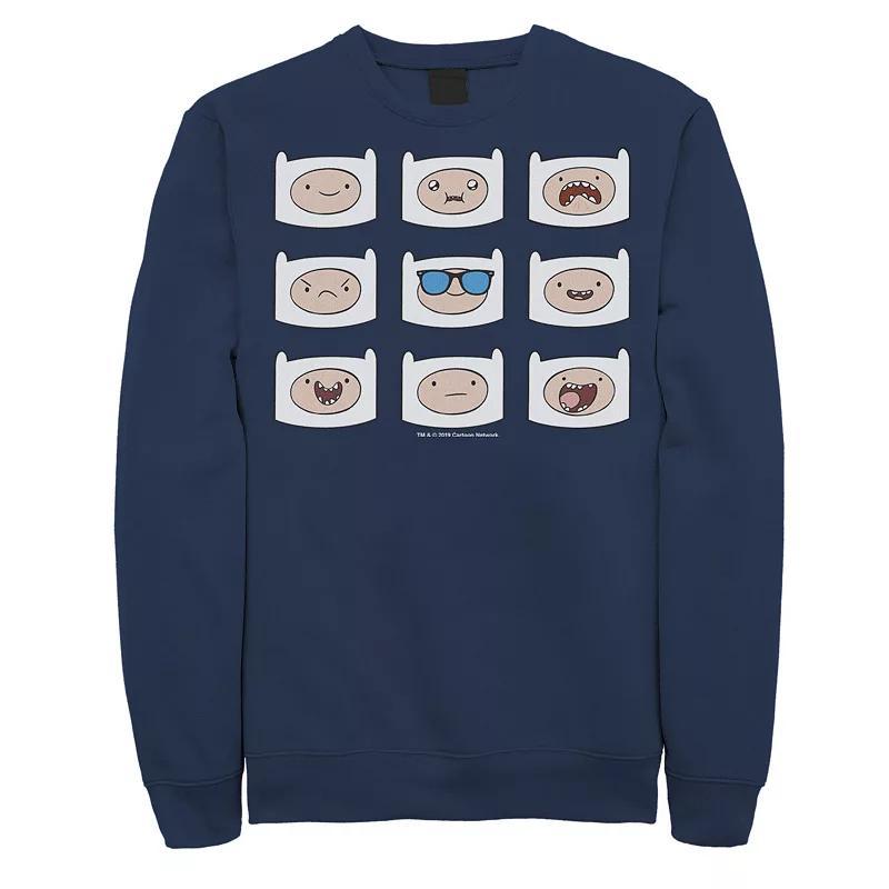 Mens Adventure Time Finns Many Faces Pullover Sweatshirt Product Image