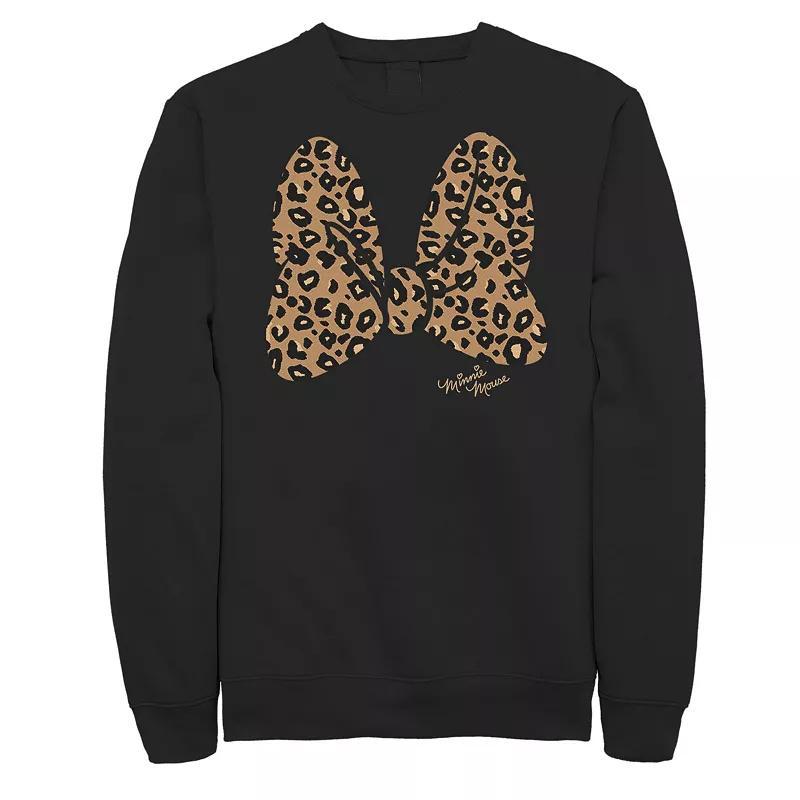 Big & Tall Disney Minnie Mouse Leopard Print Bow Sweatshirt, Mens Product Image