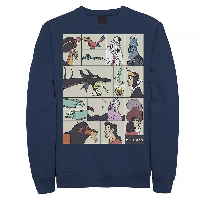 Disney Villains Mens Comic Style Portrait Panels Sweatshirt Grey Heather Product Image