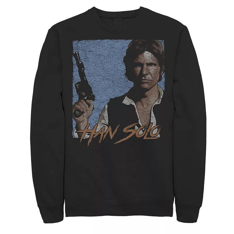 Mens Star Wars Han Solo Shadows Blue Background Portrait Sweatshirt Product Image