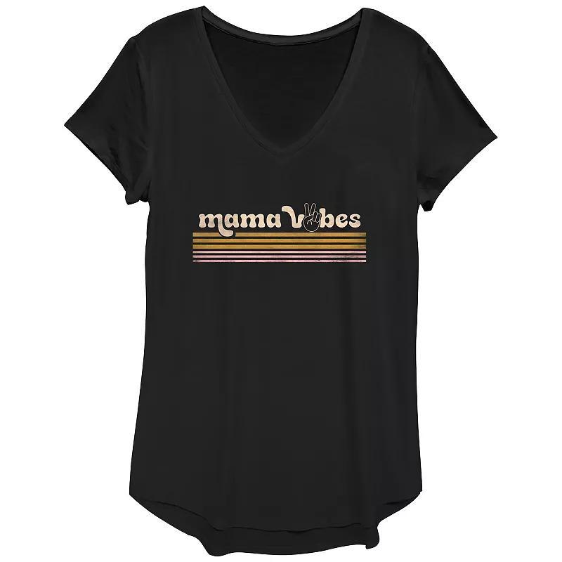 Womens Mama Vibes V-Neck Graphic Tee Product Image