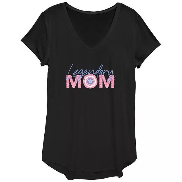 Womens Captain America Legendary Mom Graphic Tee Product Image