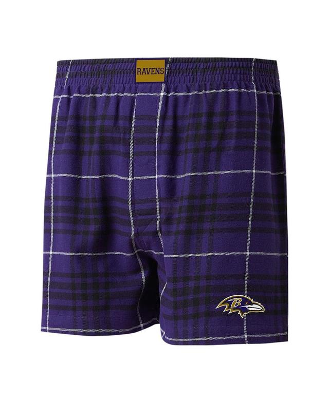 Mens Concepts Sport Purple Baltimore Ravens Concord Flannel Boxers - Purple Product Image