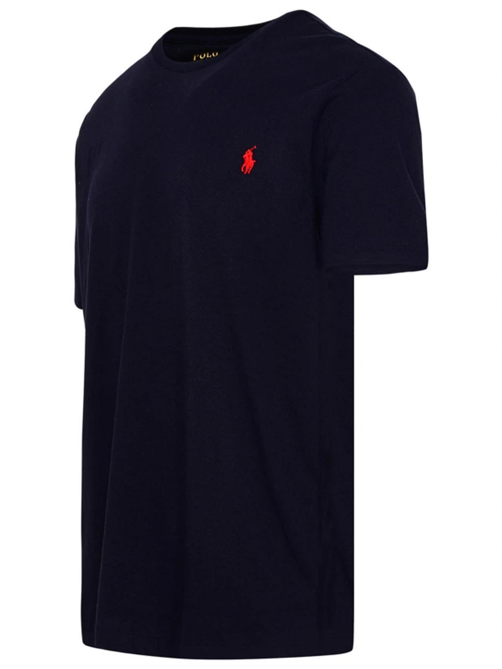 Logo-embroidered Cotton-jersey T-shirt In Spring Navy Heather Product Image