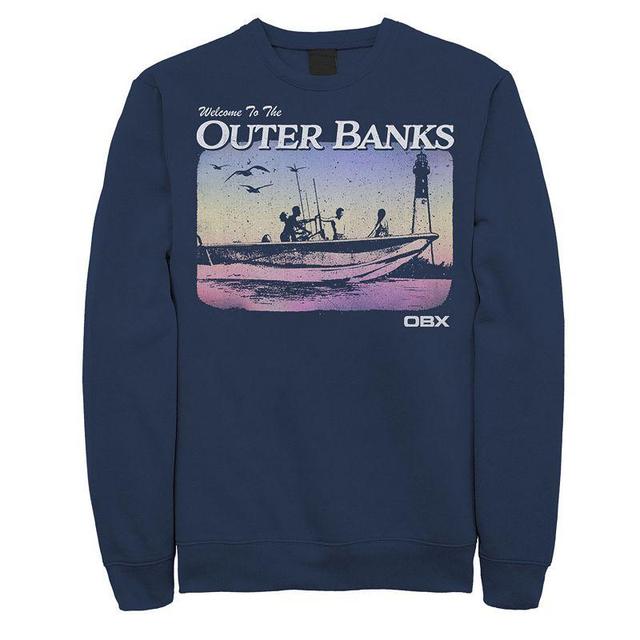 Mens Outer Banks Gradient Boat Portrait Sweatshirt, Boys Blue Product Image