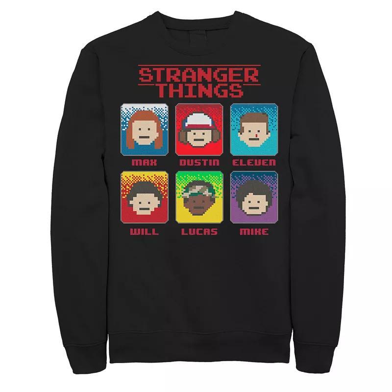 Mens Stranger Things Group Shot 8-Bit Box Up Sweatshirt Product Image