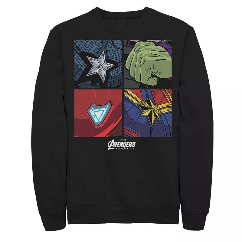 Mens Marvel Avengers Emblem Portrait Panels Graphic Fleece Pullover Product Image