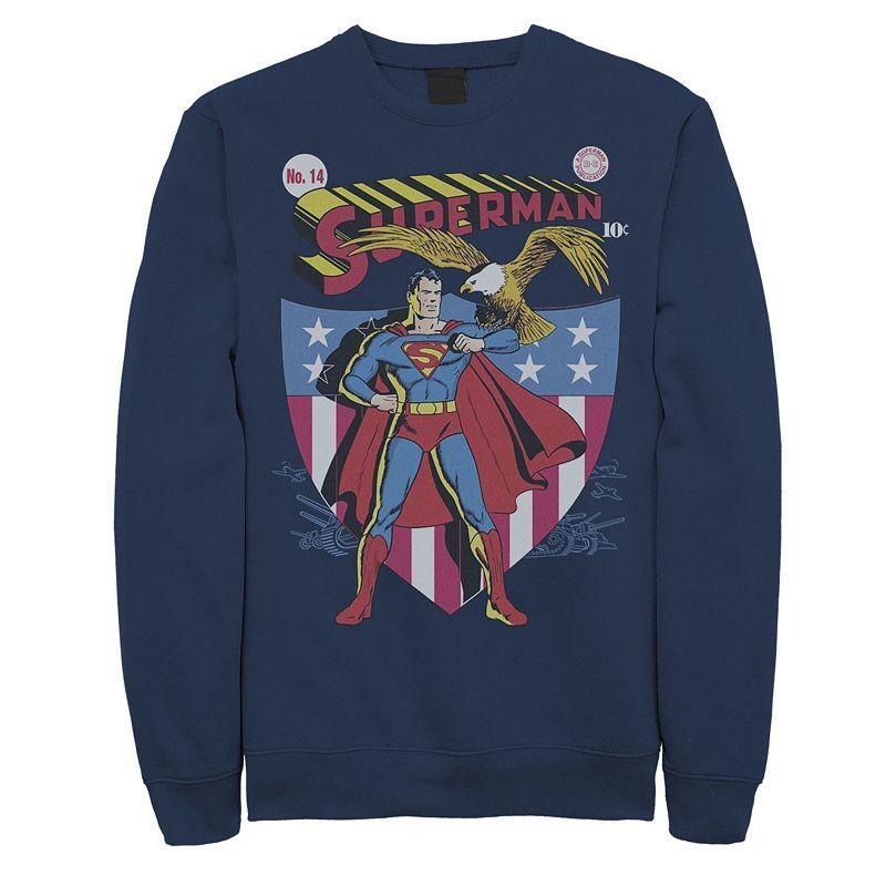 Mens DC Comics Superman Stars And Stripes Poster Sweatshirt Product Image