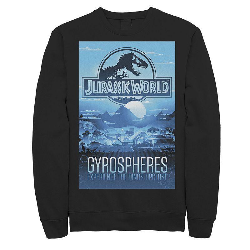 Mens Jurassic World Gyrospheres Tour Park Poster Graphic Graphic Fleece Pullover Pullover Product Image