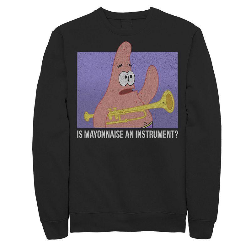 Mens Spongebob Patrick Is Mayonnaise An Instrument Sweatshirt Black Product Image